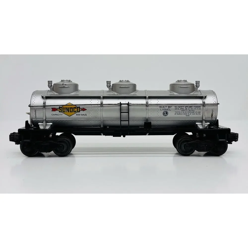 Lionel Postwar Sunoco Triple 3 Dome Tank Car 6415 w/ Original Box Variation B